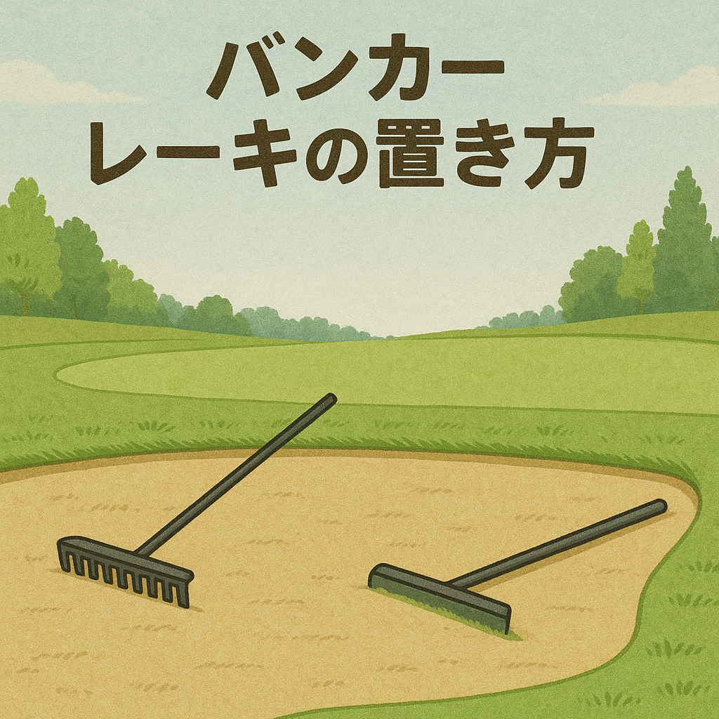 バンカーのレーキの置き方アイキャッチ