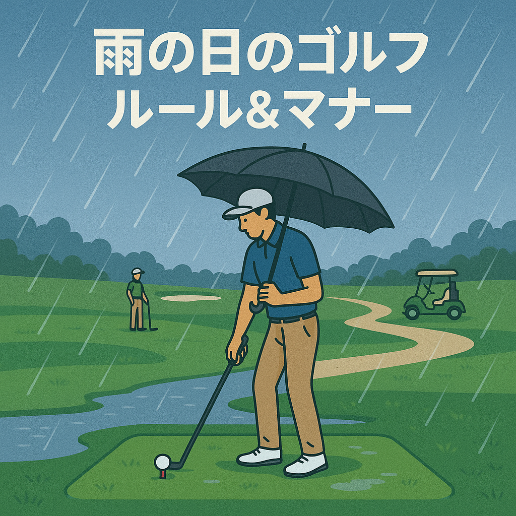 雨の日のゴルフアイキャッチ
