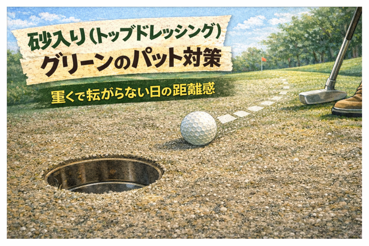 砂入りグリーンのパット対策アイキャッチ